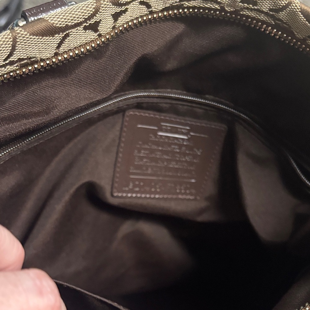 Coach Brown and Tan Signature Tote - Picture 4 of 5